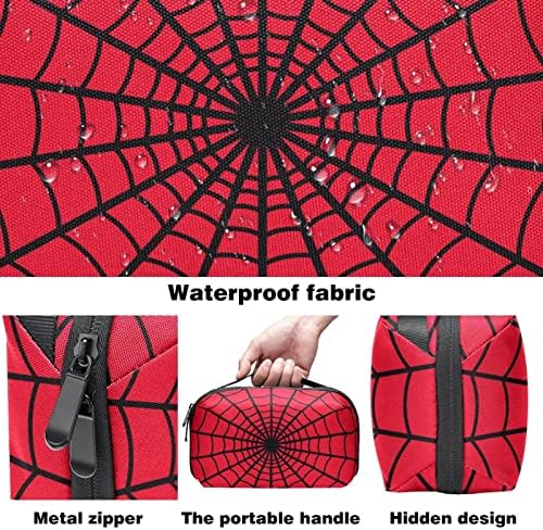 Електронен органайзер с червена паяжина, устойчив на удари калъф за носене, защитен калъф, малка чанта-органайзер за кабели за