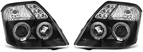 Фарове VR-1240 Предните Светлини на Автомобилни Фарове Фарове От страна на водача и пътника Пълен комплект Фарове Angel Eyes Черен