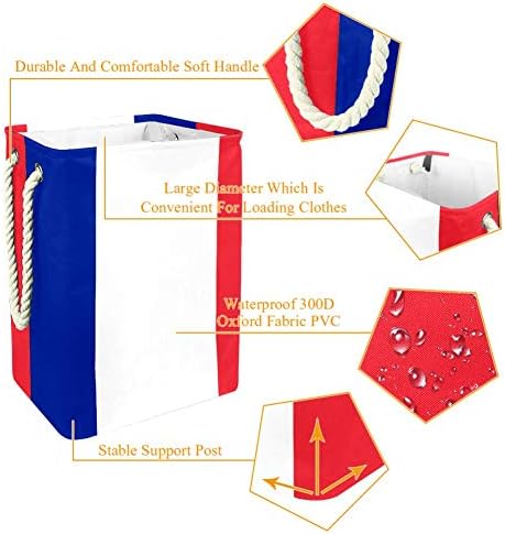 Unicey Кошница за дрехи с Флага на Франция, Водоустойчив Кошница За Съхранение с Дръжка за Дома, Детската Градина, в Общежитието