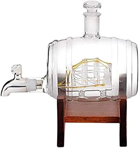 Набор от графинов за уиски, 1000 мл, Глобусный Гарафа с вода от неръждаема Стомана във формата на парусника, Включва борова Рамка, Здрав