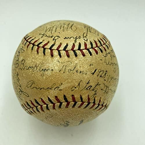 1928 Отборът на Бруклин Доджърс Подписа бейзболен договор с Даззи Вэнсом и Макс Кери Бэнкрофтом JSA - Бейзболни топки с автографи