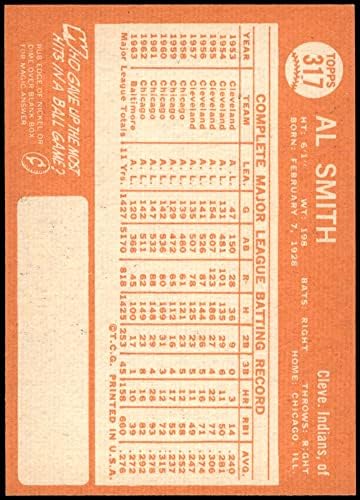 1964 Topps # 317 Ел Смит Кливланд Индианс (бейзболна картичка) NM/MT Индианс