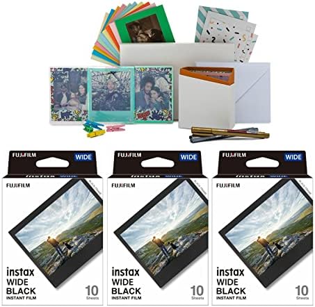 Комплект филм Fujifilm Instax Wide Instant Film с 10 експозиции (черна рамка, 3 опаковки) В комплект с комплект филм Polaroid