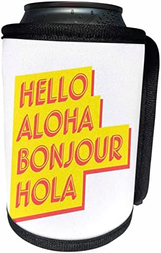 3dRose Здравей Aloha Bonjour на Hello Summer Vibes - Опаковки за бутилки-охладители в банката (cc-362264-1)