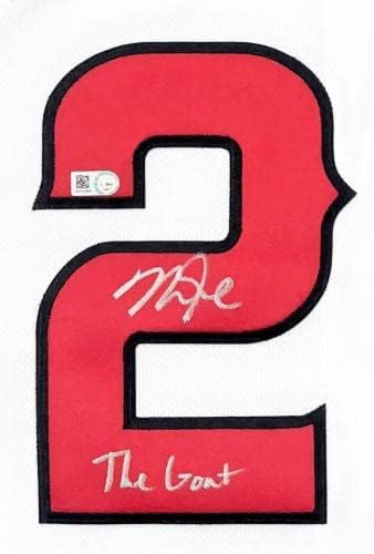 Майк Пъстърва Ангелите са Подписали Истински Бялата Фланелка MLB Nike с надпис Коза, тениски MLB с Голографическим автограф