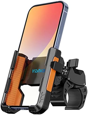 visnfa обновен титуляр за колоездене телефон, [быстросъемный за 1 секунда] [Удобен за камерата] Планина за мотоциклетни телефон с възможност за завъртане на 360 °, е подх?
