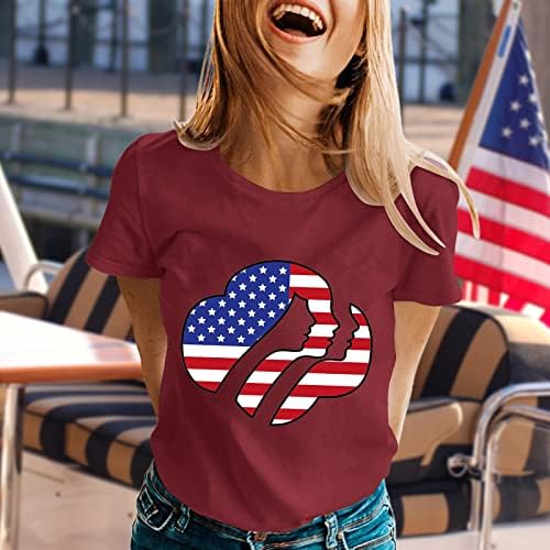 Леки Ризи за Жени, Международна Търговия, Европейския и Американския Ден на Независимостта, ден за ден Топ с Кръгло Деколте, Жена