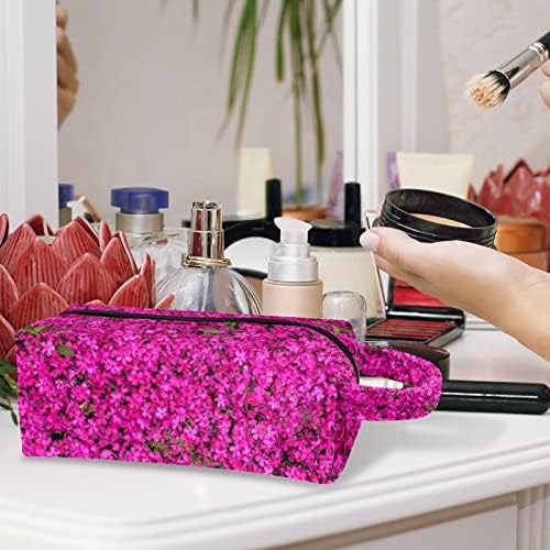 Чанта за Тоалетни Принадлежности, Пътни Косметичка за Грим за Жени, Мъже, Розови Цветя през Пролетта на Цветя