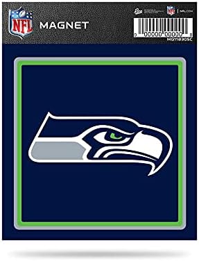 Магнит Rico Industries NFL Seattle Seahawks 4 x 4 за Колата, на Хладилника, Фризера, Шкафчета, Офис шкаф