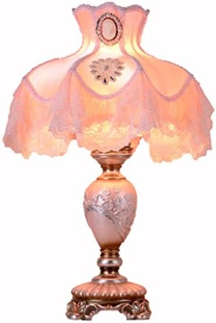 LLLY Европейския Листенце Настолна Лампа Държава Принцеса Дантела Нощна Лампа Розово Момиче Спалня Декоративно Осветление