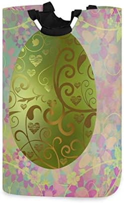 ALAZA Великденско Яйце Дамасская Цвете Кошница за дрехи, Голяма Кошница за Съхранение с Дръжка за Подарък Кошници, Спални, Дрехи