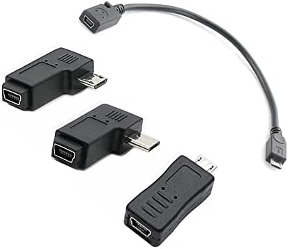 ZUBOLO (4 опаковки) Адаптер Mini USB към Micro USB, конвертиране Mini USB конектори за Micro USB конектор с кабел, захранващ
