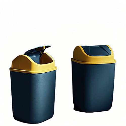 JMXXGKT Малка кофа за Боклук, 3,7 литра с панти капак, Офис кофата за Боклук, за да спални, кофа за Боклук с капак за предотвратяване на изтичане