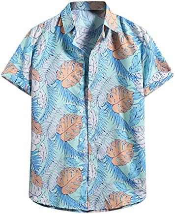 Мъжки ризи NEARTIME Hawaiian Алоха, ежедневни плажна риза с копчета и къс ръкав, ризи за почивка в лагера