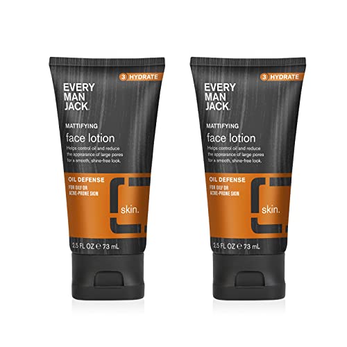 Комплект за грижа за кожата Every Man Jack Men ' s Oil & Acne Defense Skin Set - ексфолира, премахва черните точки и предотвратява появата на акне с помощта на активен въглен - Двойна опак
