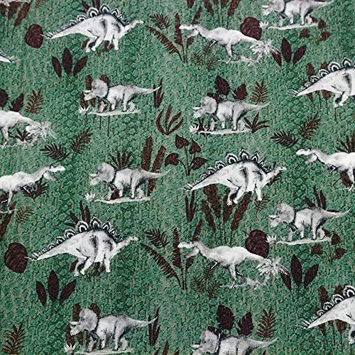 Исторически дизайн на динозаврите, памучен стеганая плат by The Yard (градински чай, цвят на слонова кост, карго, армията)
