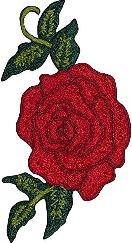 Нашивка-апликация Simplicity Red Rose Бод за дрехи, раници и аксесоари, 3,152 W x 1,75Д, Многоцветен