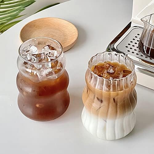Чаши за пиене от ребрена стъклени чаши Charque, Чаши за Кафе с лед във формата на тикви във формата на Тиква, Чаши за напитки под формата на Вълни, Реколта Стъклена Посуд