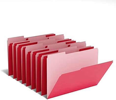 Цветни Папки с файлове с Размер на буквата 1/3-Cut Tab Червен 100 бр./Кор., Канцеларски материали, Органайзер за Файлове, на Хартиен