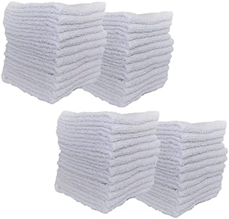 Комплект кърпи за икономична класа (бели), набор от Мочалок - 11x11, Махровая плат от памук, Высокоабсорбирующие Парцали за почистване