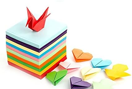 SYBL 100 Листа Квадратна Хартия за Сгъване Оригами 4 х 4, Цветни Двустранен Хартия за Сгъване, Копирна Хартия за Изкуство и Занаяти, Детски Ръчно изработени Аксесоари Оф