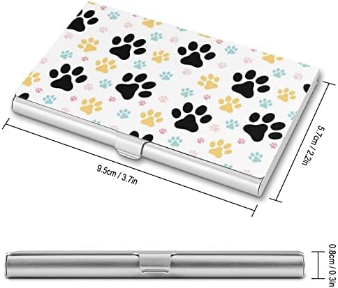 Държач за бизнес-лична карта с отпечатък от кучешки лапи, калъф-селма, професионален метален джоб-органайзер за именни карти