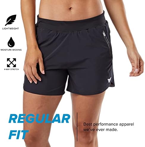 Спортни къси панталони KORSA Прегръдка 5 инча 2.0 за жени с джобове | Леки, Влагоотводящие и с подплата | за джогинг, йога, фитнес зала | С призматическим принтом, Малки