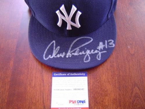 Ню Йорк Янкис Алекс Родригес е Използвал В играта Подписано шапка Уили Мэйса Щайнер за 660 гривна - Използваните в играта шапки