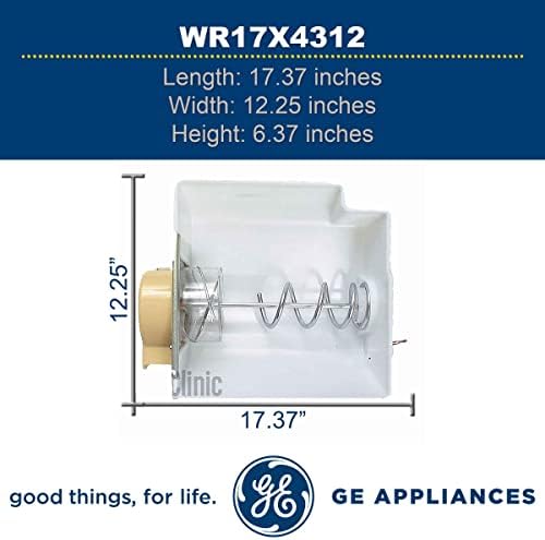GE WR17X4312 Оригинално OEM ведерко за лед събрание (бяло), за хладилници GE Side-by-Side