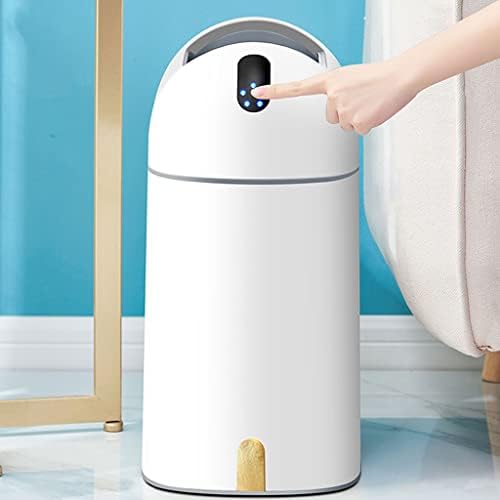TAZSJG Автоматично кошче за Боклук 9Л за Баня, тоалетна, кошче за боклук с капак, интелигентен сензор, Кухненски боклук, Умно кофа за боклук (Цвят: бял, размер: 32 * 17 * 34 см)