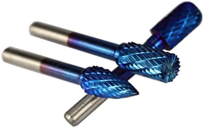 HTAWI 6x10 mm въртящи файл от волфрамов карбид със супер синьо покритие двойно нарязан 1 бр. (Цвят: 1 бр. тип D)