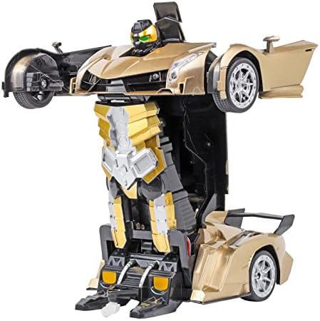 Kidplokio 2 в 1 Играчка-Робот трансформърс Радиоуправляеми Автомобили Светлини, Звуци на Момчета на възраст от 3 години и по-възрастни