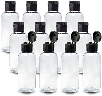 ljdeals 4 грама Прозрачни пластмасови Празни бутилки с Черни откидными капаци, за Многократна употреба, Козметични Контейнери за шампоани,