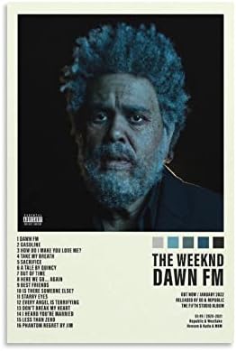 The Weeknd Плакат на Dawn Fm Плакат на Обложката на албума Плакати за Стая Естетически Платно монтаж на стена Арт Декор Спални 12x18 инча