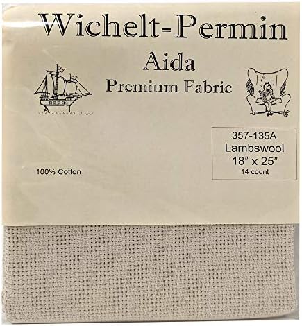 Wichelt е Вносител на Висококачествени тъкани за бродерия на кръстат бод Aida 14 Грама от вълна от овце, 18 x 25
