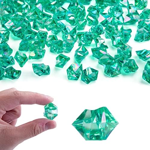 DomeStar 180 БР. Акрилни Фалшиви Ледени Камъни, Преливащи се Зелени Фалшиви Кубчета Лед Акрилни Скъпоценни Камъни Диаманти за Вази Пълнители