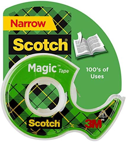 Scotch Magic Tape, 12 ролки, Добре е подходяща за опаковане на подаръци, с Много приложения, Невидим, Предназначени за ремонт, 1/2 x 450 см, с опаковка (104)