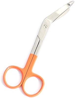 ОдонтоМед2011 (Оранжево) Ножици за бинтове Lister - Химикалки с Цветен покритие, 5.5 инча