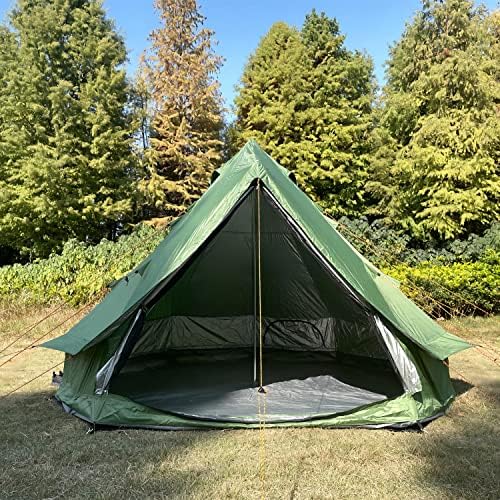 DANCHEL OUTDOOR B1 Водоустойчив Глампинговая Палатка-юрта за семеен къмпинг за 4 човека, Устойчив на Атмосферни влияния 300D Оксфорд Палатка-Камбанка Teepee за Възрастни (13 фута