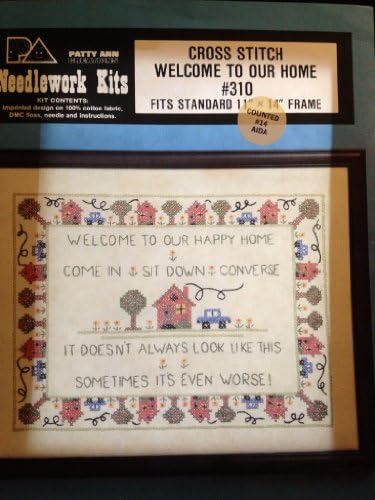 Добре дошли в Нашия Щастлив дом - Хумористичен Комплект за Бродерия на кръстат бод