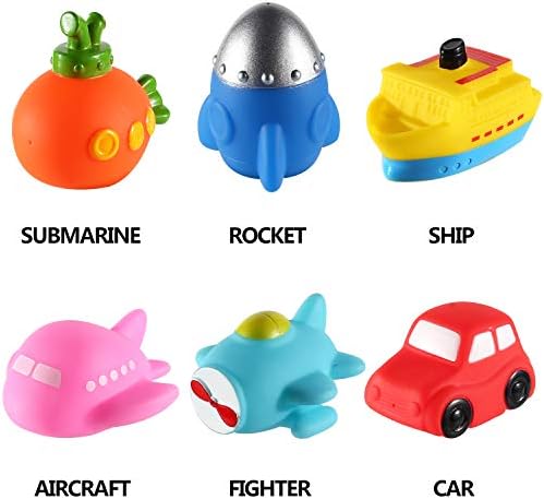Комплект Играчки за баня във формата на лодка без дупки, Светлина, което променя Цвета си във водата, Плаващ Гумени Играчки