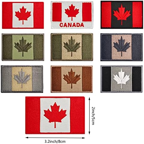 9 Ивици с кленов лист от Канадското знаме, Емблемата на Канадския Кленов лист, Бродерия Голямо плетене на една Кука, Тактически
