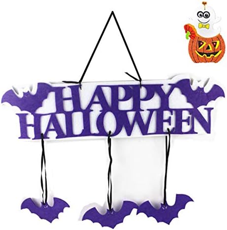 Подвесная етикет SOIMISS на Хелоуин с надпис Happy Halloween и украса под формата на прилеп, за барове, Търговски центрове Украса