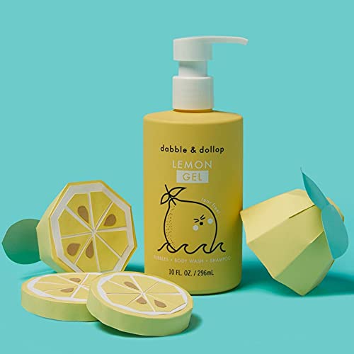 Гел с лимон Бъркам & Кукла - Натурална пяна за бани, 3 в 1, Препарат за измиване на тяло и Шампоан за деца, от американското