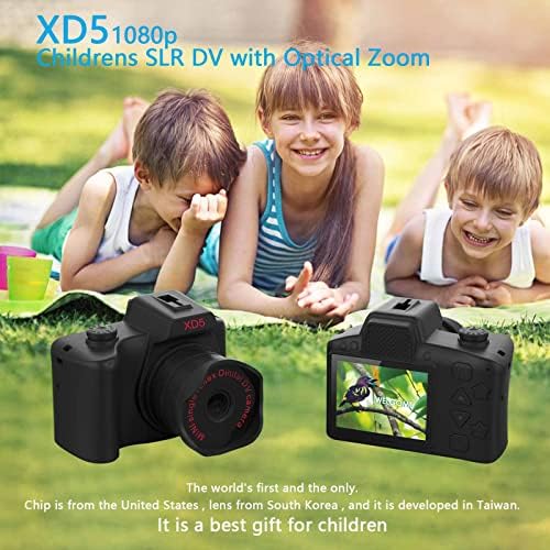 Slr Цифрова Камера, Записващо устройство с 30-кратно увеличение, Детска Видеокамера с две Камери HD с дълъг режим на готовност и USB зареждане, Идеален Коледен Подарък з?