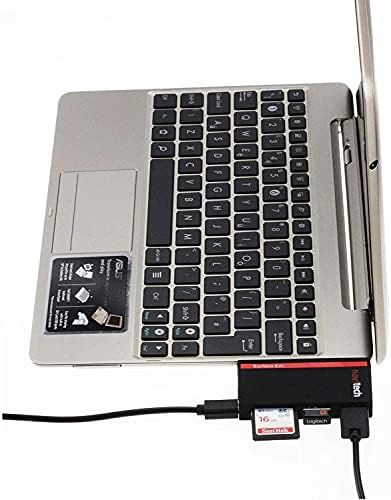 Navitech 2 в 1 Лаптоп /Таблет USB 3.0/2.0 на Адаптер-hub/Вход Micro USB устройство за четене на карти SD/Micro SD слот, Съвместим с 15.6-инчов лаптоп HP 255 G7