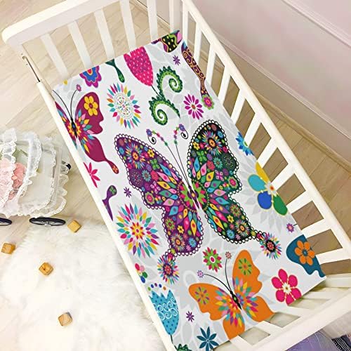 Вградени Кърпи за Бебешко креватче, Цветна Детска Чаршаф под формата на Пеперуда за Момчета и Момичета, Плътно непосредствена близост Спално