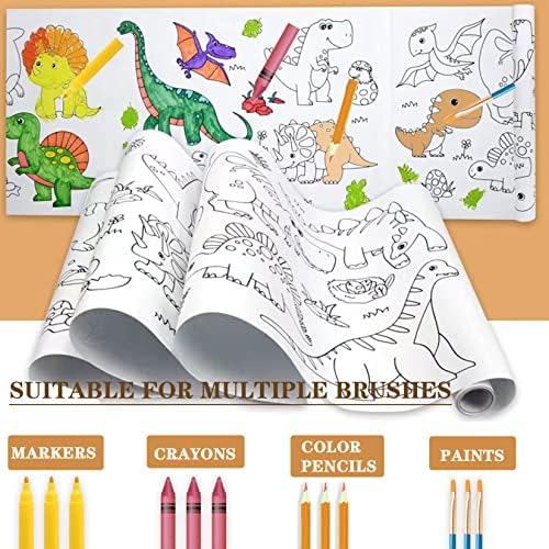 2 Бр., детски Ролка за рисуване, Ролка хартия за colorization Skicky за деца, Хартия за colorization 118x11,8 см, хартия за colorization
