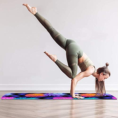 Дебел нескользящий килимче за йога Unicey за физически упражнения и Фитнес, 1/4 с Цветни принтом под формата на плодов Шеврона