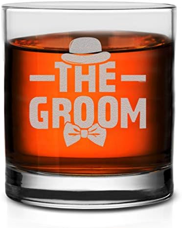 Чаша за уиски Veracco The Groom Забавен подарък За Всеки, Който Обича да Пие На Мальчишниках (Прозрачен Стъклен)